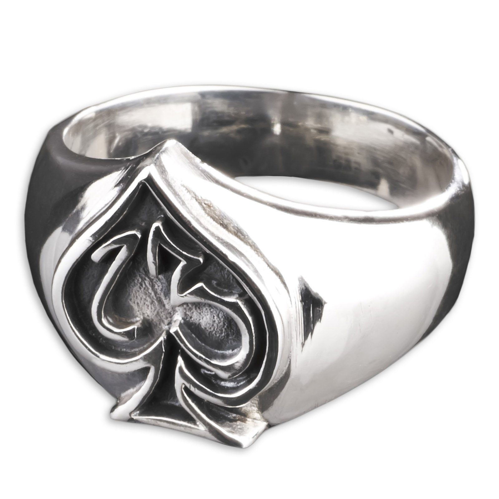 Silberring Herren Ring Pik Lucky Dreizehn 13 Siegelring Daumenring