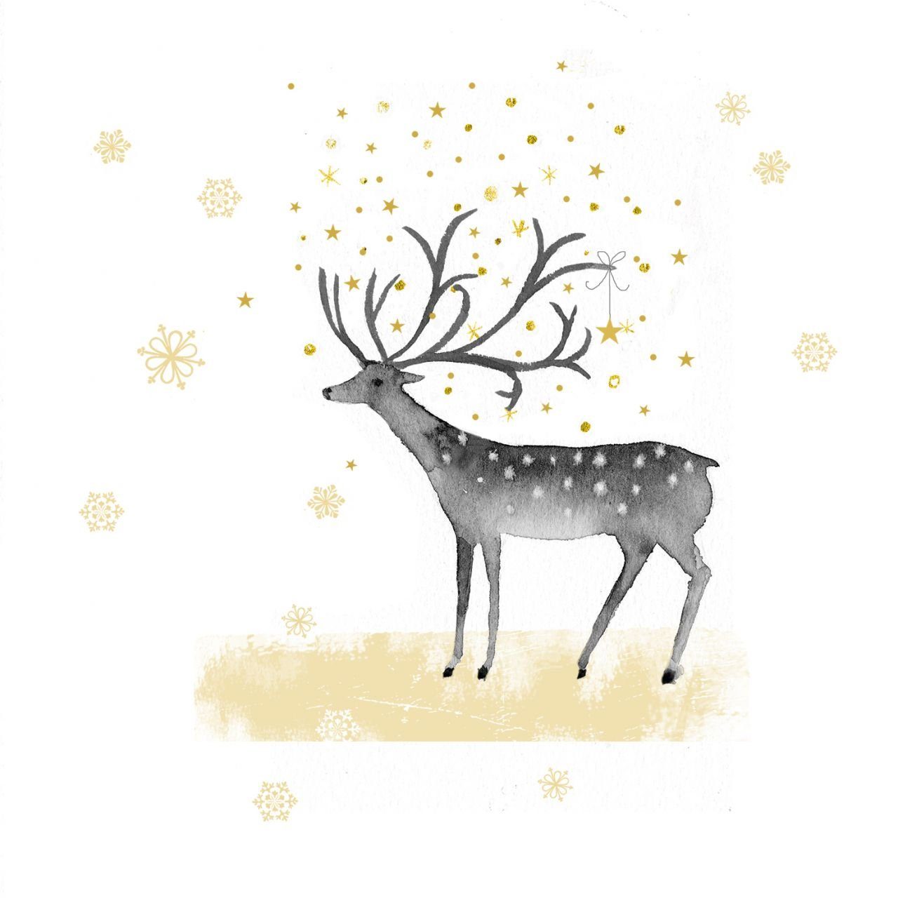 Braun+Company Atelier Weihnachtsfigur Braun & Company Servietten Motiv Winter Deers 25 x