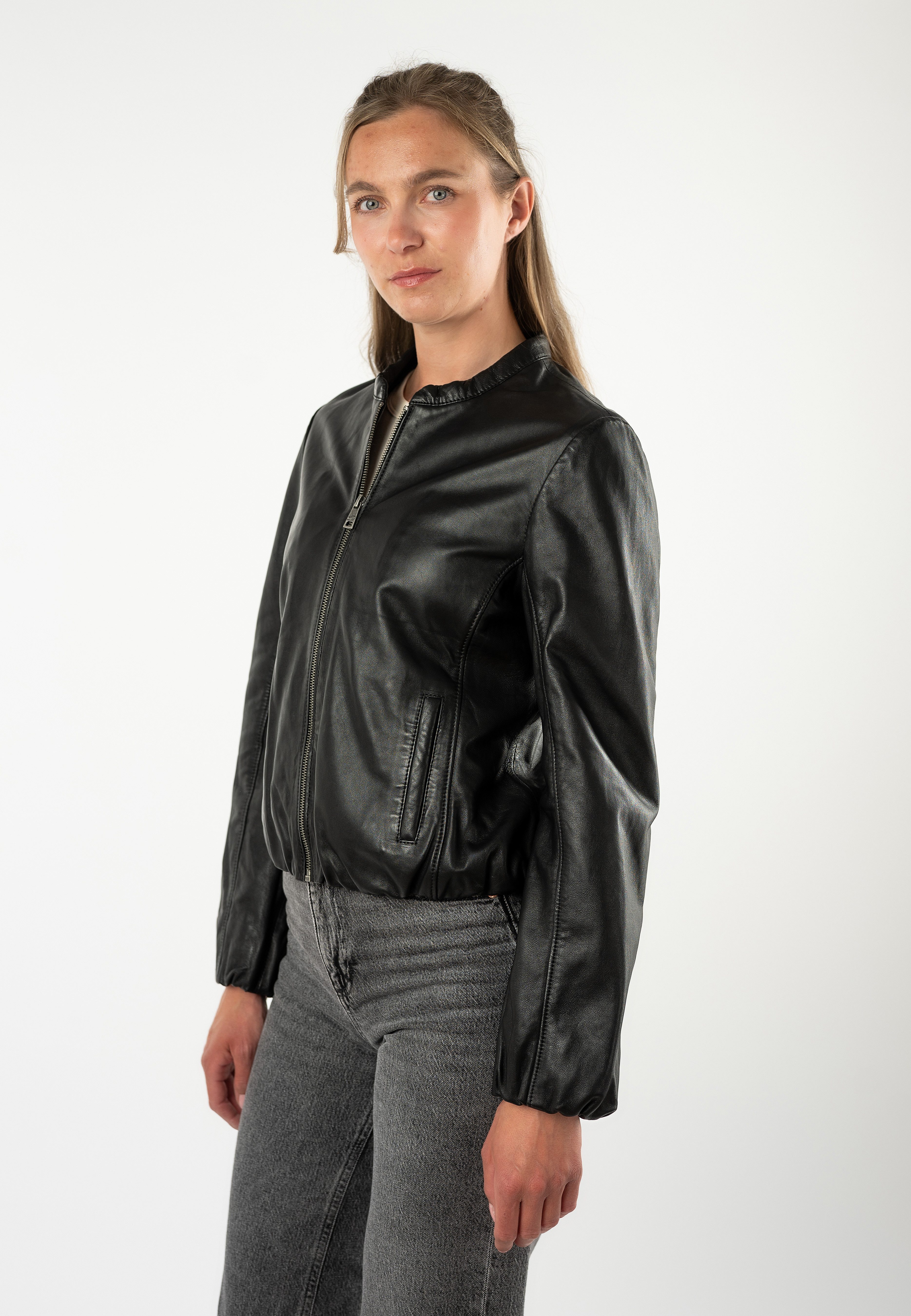 Mauritius Lederjacke MWSvala mit elastischen Saum- und Ärmelabschlüssen