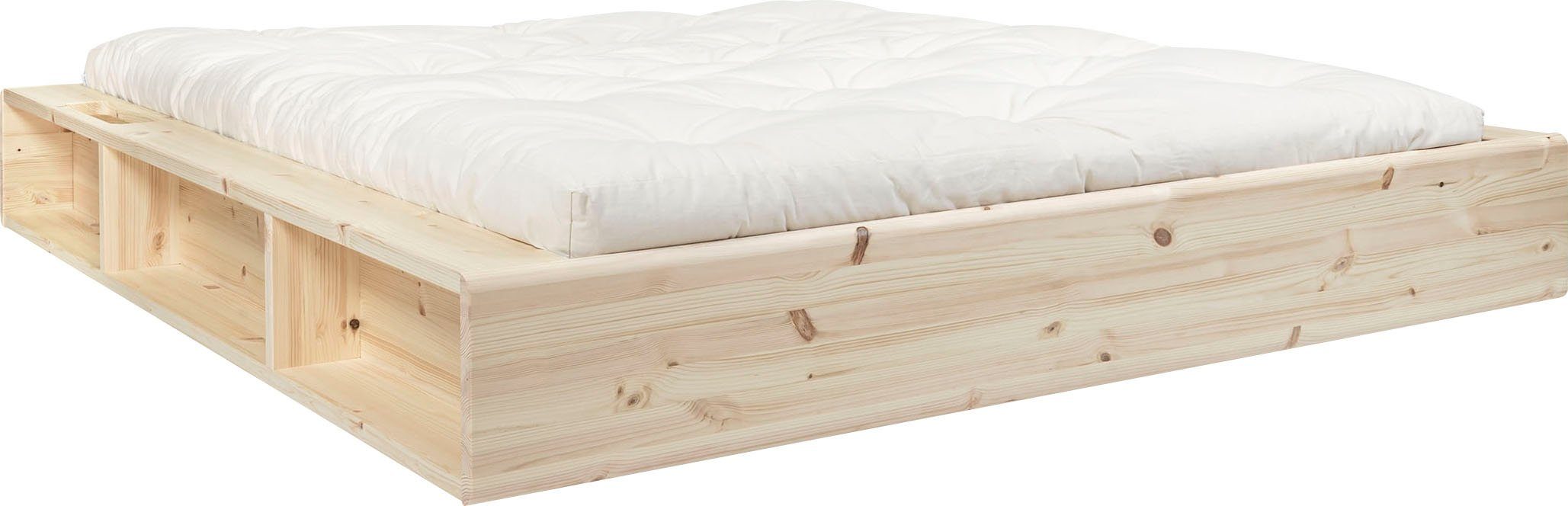 Karup Design Futonbett Ziggy, in mehreren Breiten, zertifiziertes Massivholz, praktische Ablagefläche neben der Matratze, viel Stauraum
