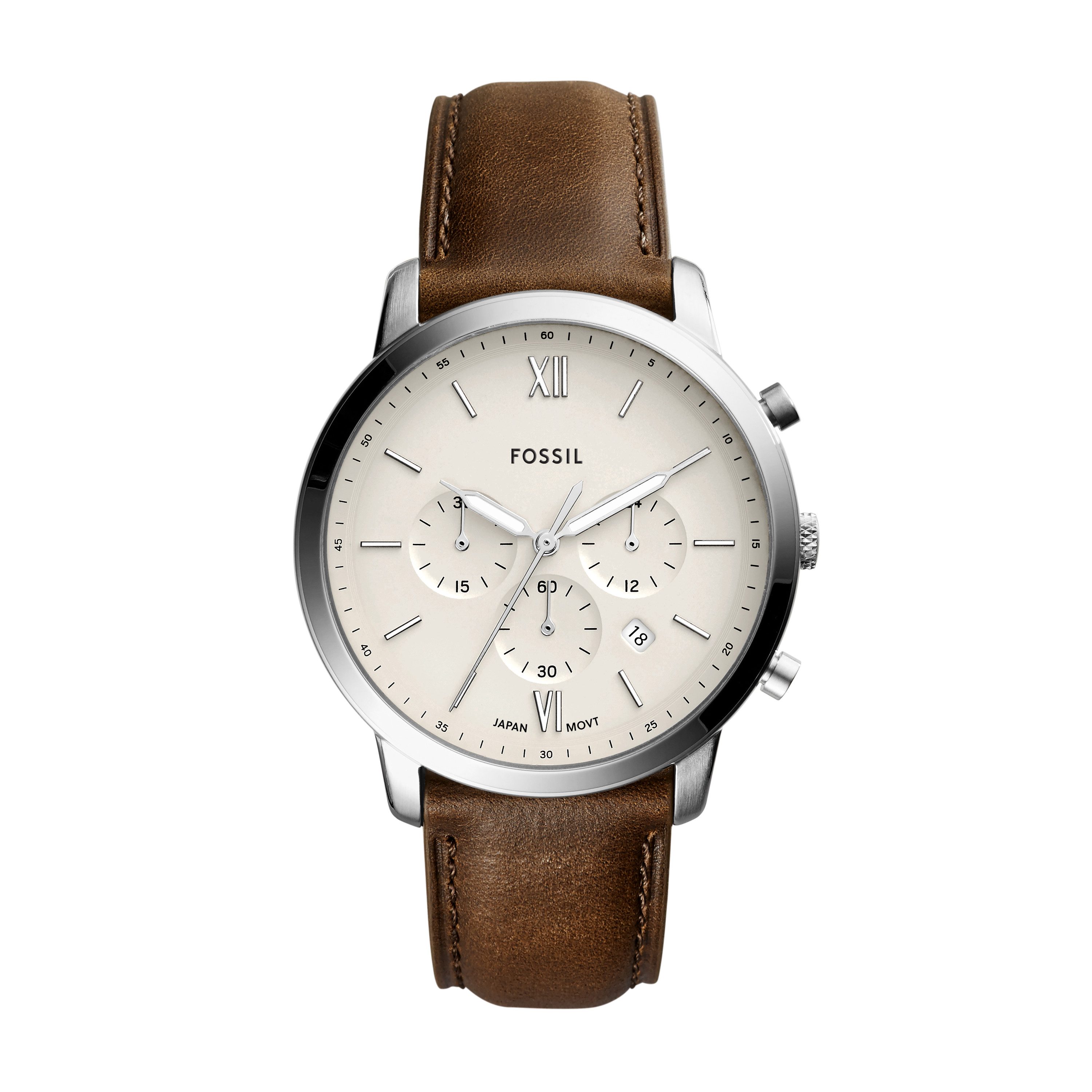 Fossil Chronograph Neutra FS5380, Quarzuhr, Armbanduhr, Herrenuhr, Lederarm günstig online kaufen