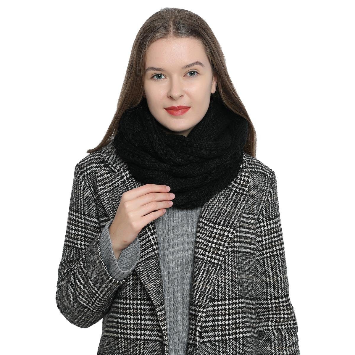 Schal Damen Winterschal Strickschal Schal, (1-St), Schlauchschal, warm und günstig online kaufen