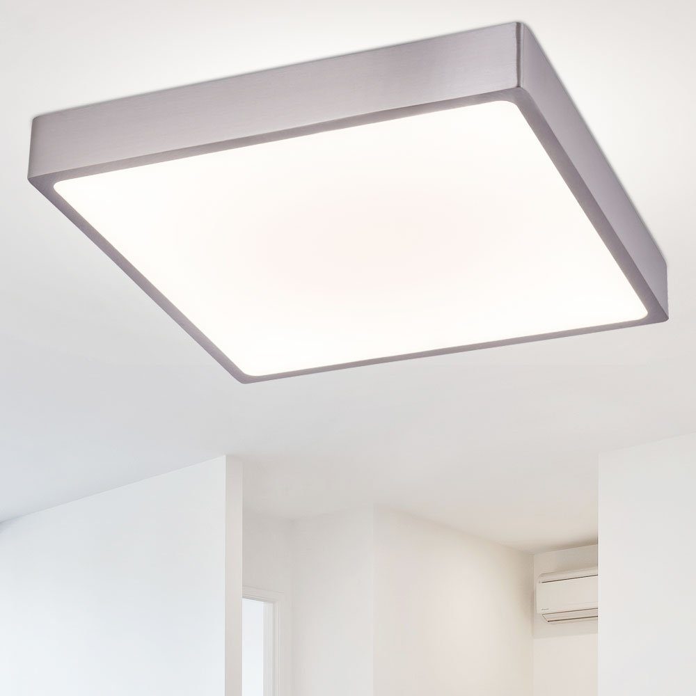 Globo Design fest silber ALU LED Decken Zimmer LED-Leuchtmittel Lampe verbaut, LED Panel Neutralweiß, Leuchte Deckenleuchte, Wohn Aufbau