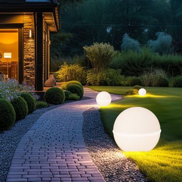 JUST LIGHT Kugelleuchte, Leuchtmittel nicht inklusive, Kugellampe Gartenleuchte Außenlampe Erdspieß verschiedene Größen 3x