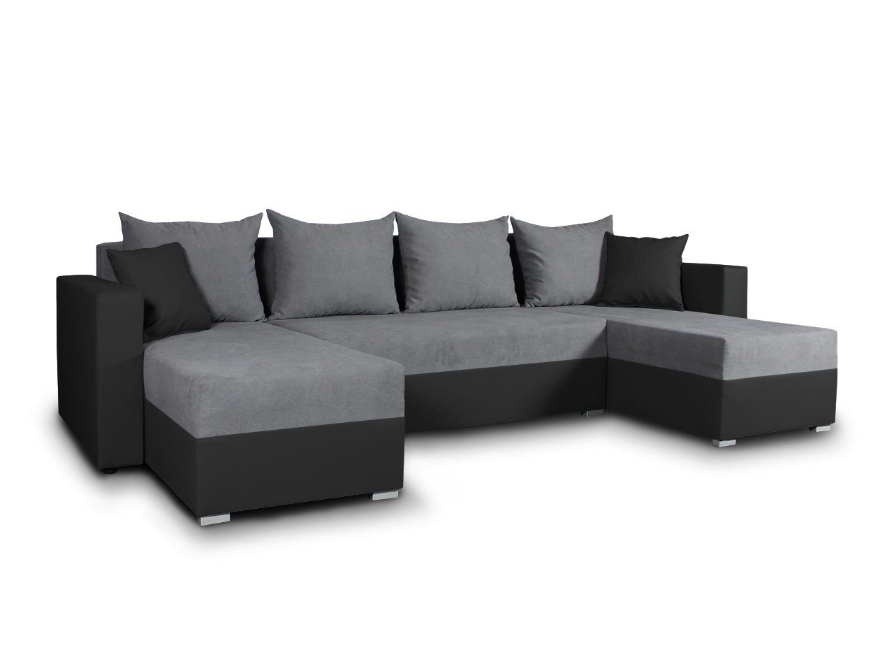 Sofnet Wohnlandschaft Beno, mit Schlaffunktion und Bettkasten, Ecksofa, U-Form Couch, Schlafsofa