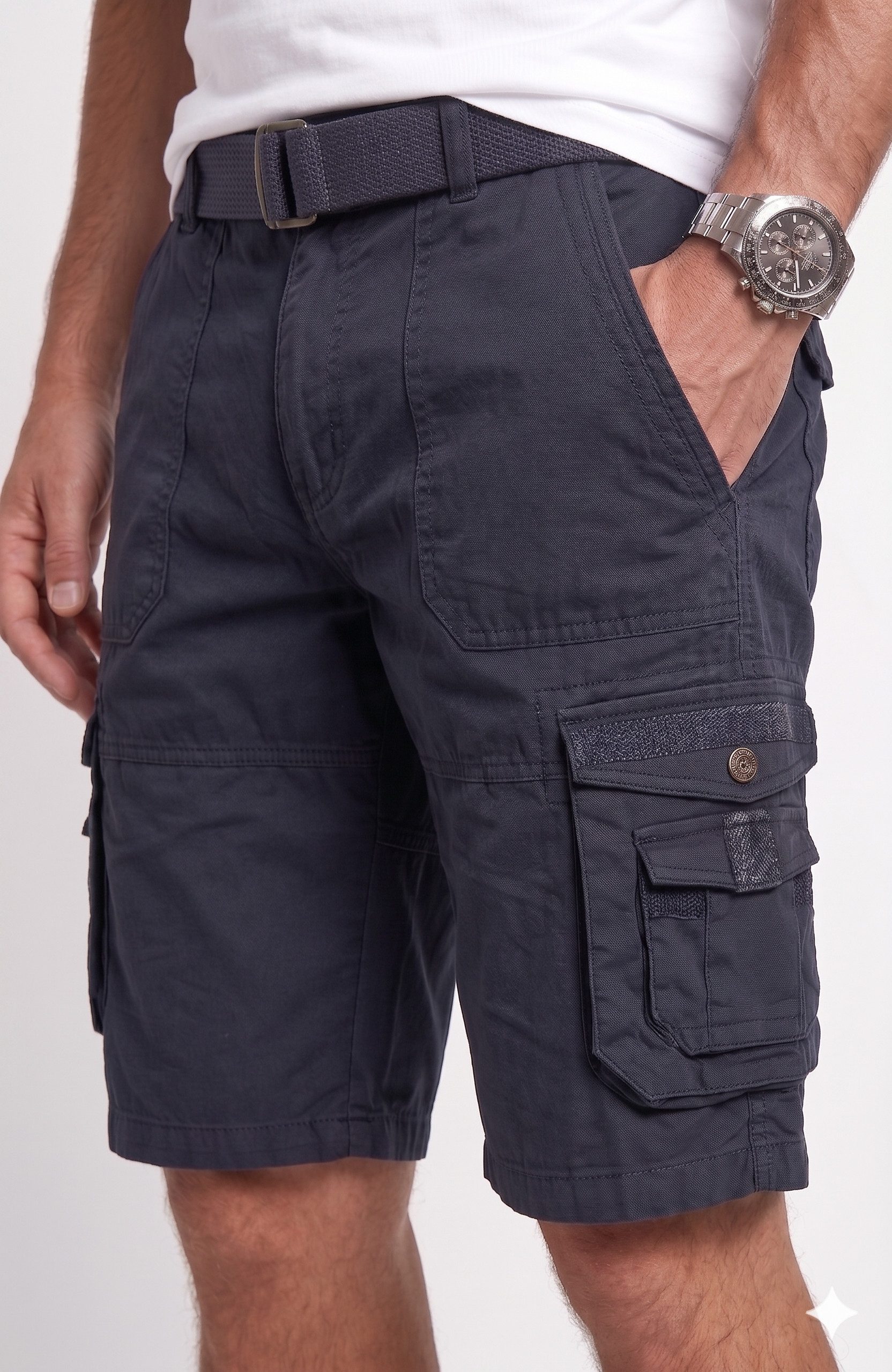 Geographical Norway Cargoshorts kurze Hose aus Baumwolle, Sommer-Bermuda (Packung, 1-tlg) Herrenshorts mit Gürtel Größe S bis 5XL