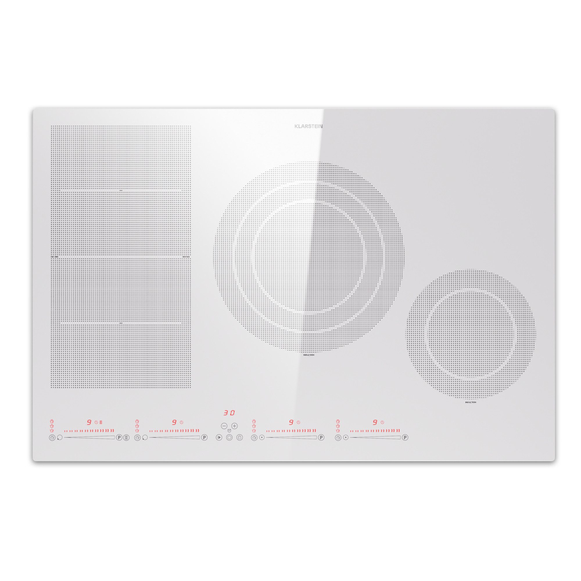Klarstein Induktions-Kochfeld Masterzone 77 Hybrid, Kochfelder Induktion Hob Gas Hob Flex 4 Zonen