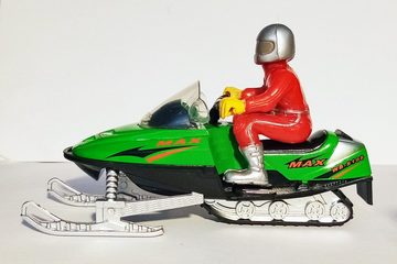 Toi-Toys Modellauto SCHNEEMOBIL mit Fahrer Licht Sound 12cm Spielzeug 45 (Grün), Maßstab 1:20 - 1:35, Wintersport Snowmobile