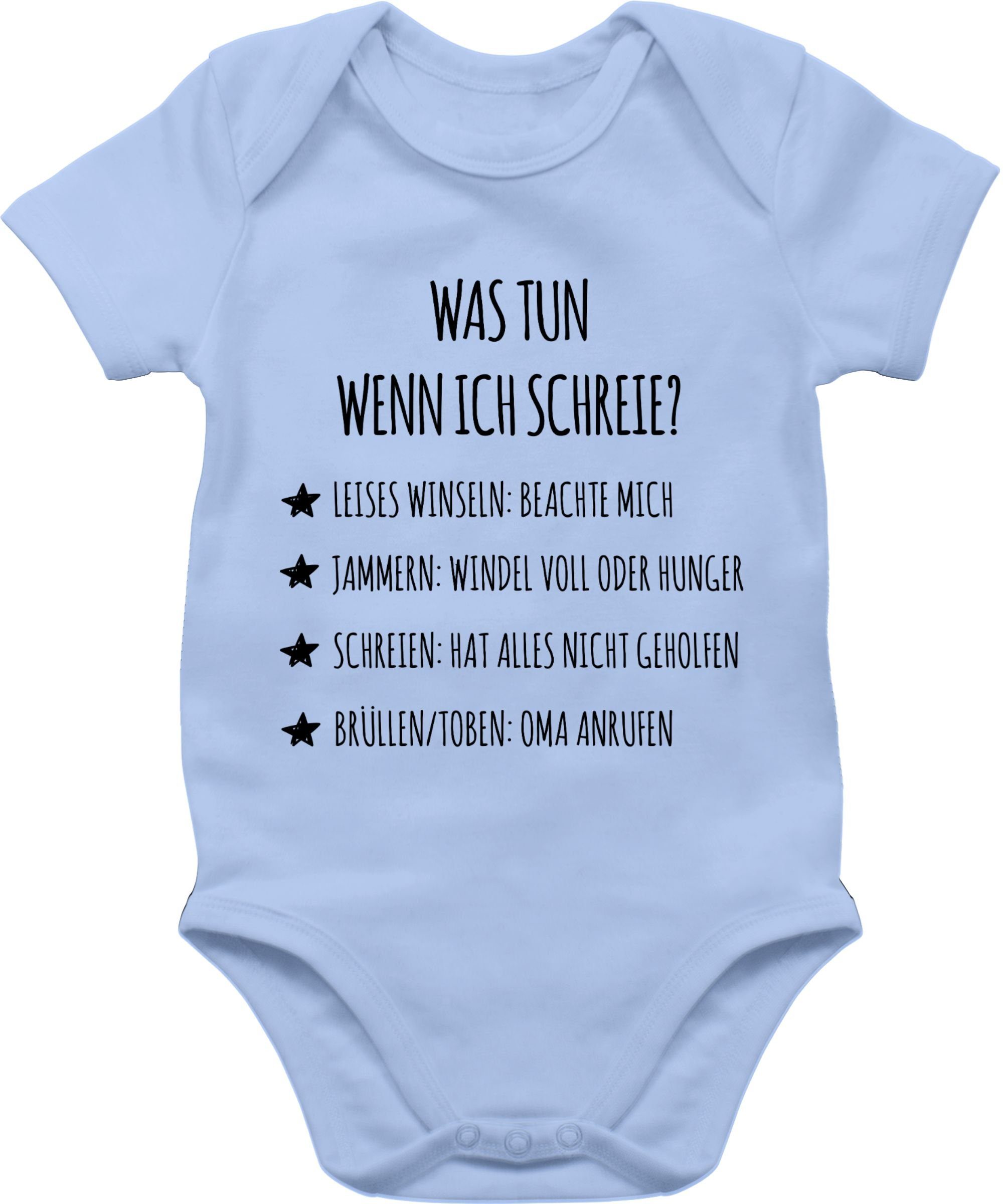 Shirtracer Shirtbody Schreianleitung, was Mädchen ich Junge schreie? & tun Baby 2 Babyblau Strampler wenn