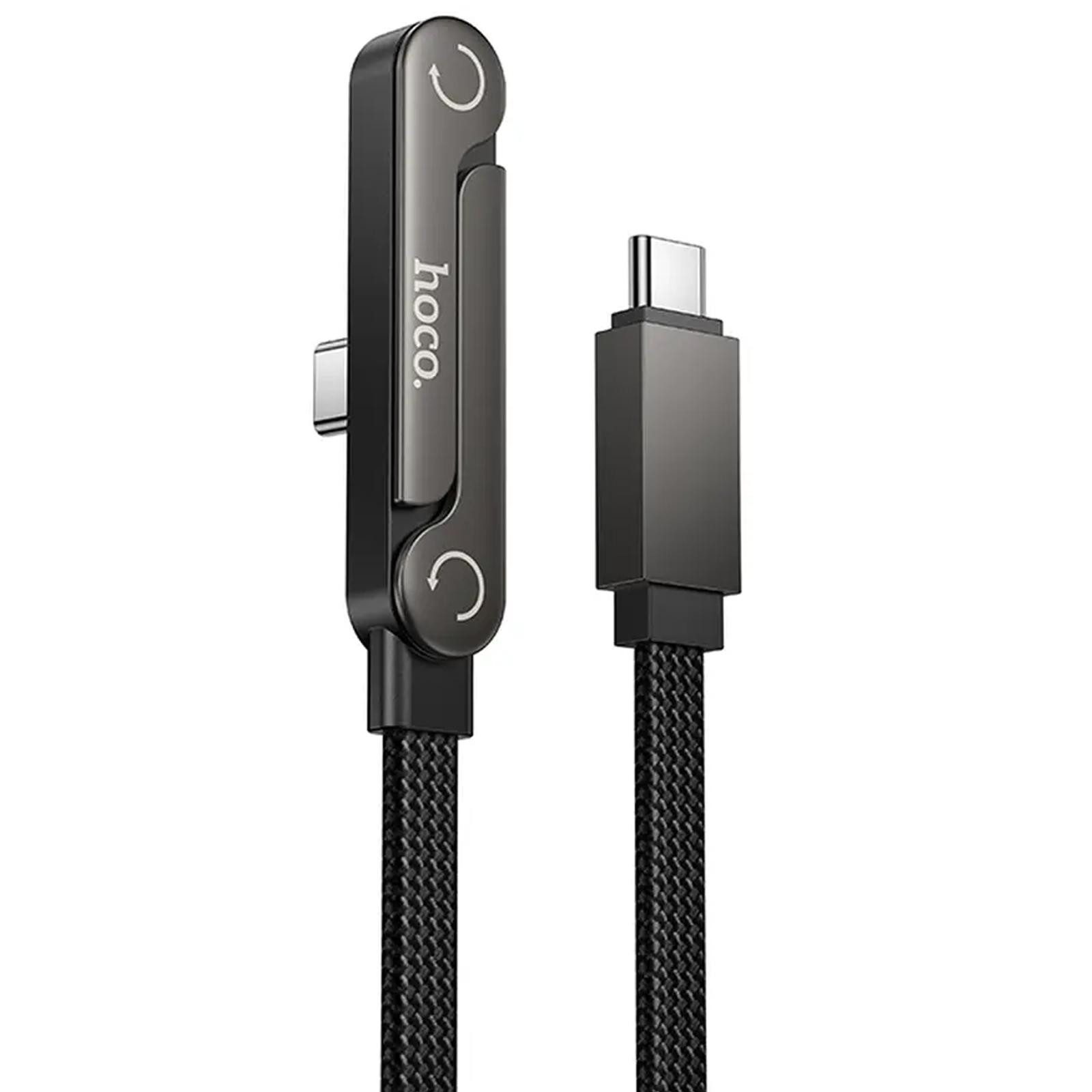 hoco. U150 USB-C Ladekabel 60W mit faltbarem Handyhalter Smartphone-Kabel, USB-C, USB Typ C (120 cm), Geflochtenes 1,2-m-Kabel mit 60 W und klappbarer Smartphone-Halterung