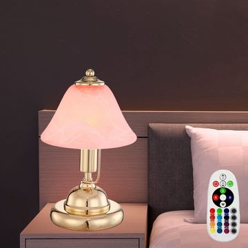 etc-shop LED Tischleuchte, Leuchtmittel inklusive, Warmweiß, Farbwechsel, LED Tischleuchte Messing-Leuchte Nachtlicht Touch-Schalter Beleuchtung