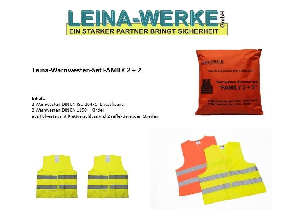 LEINA-WERKE unisex Warnwesten FAMILY 2+2 orange Einheitsgröße