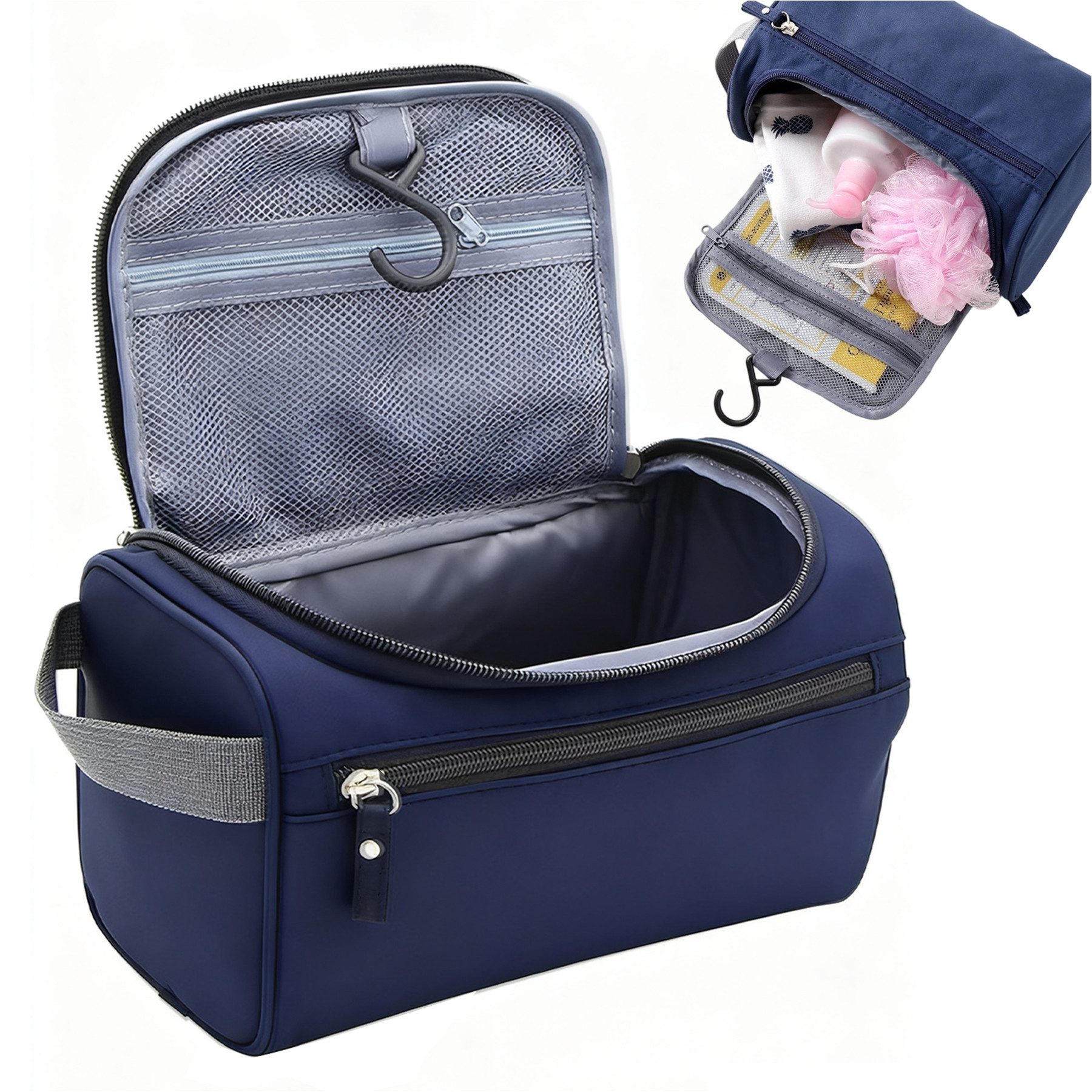 Mutig Kulturbeutel Kulturtasche zum Aufhängen Herren, Reise Kulturbeutel wasserabweisend (mit Tragegriff, Waschtasche und Rasiertasche für Toilettenartikel und Zubehör), für Alltag und Reisen