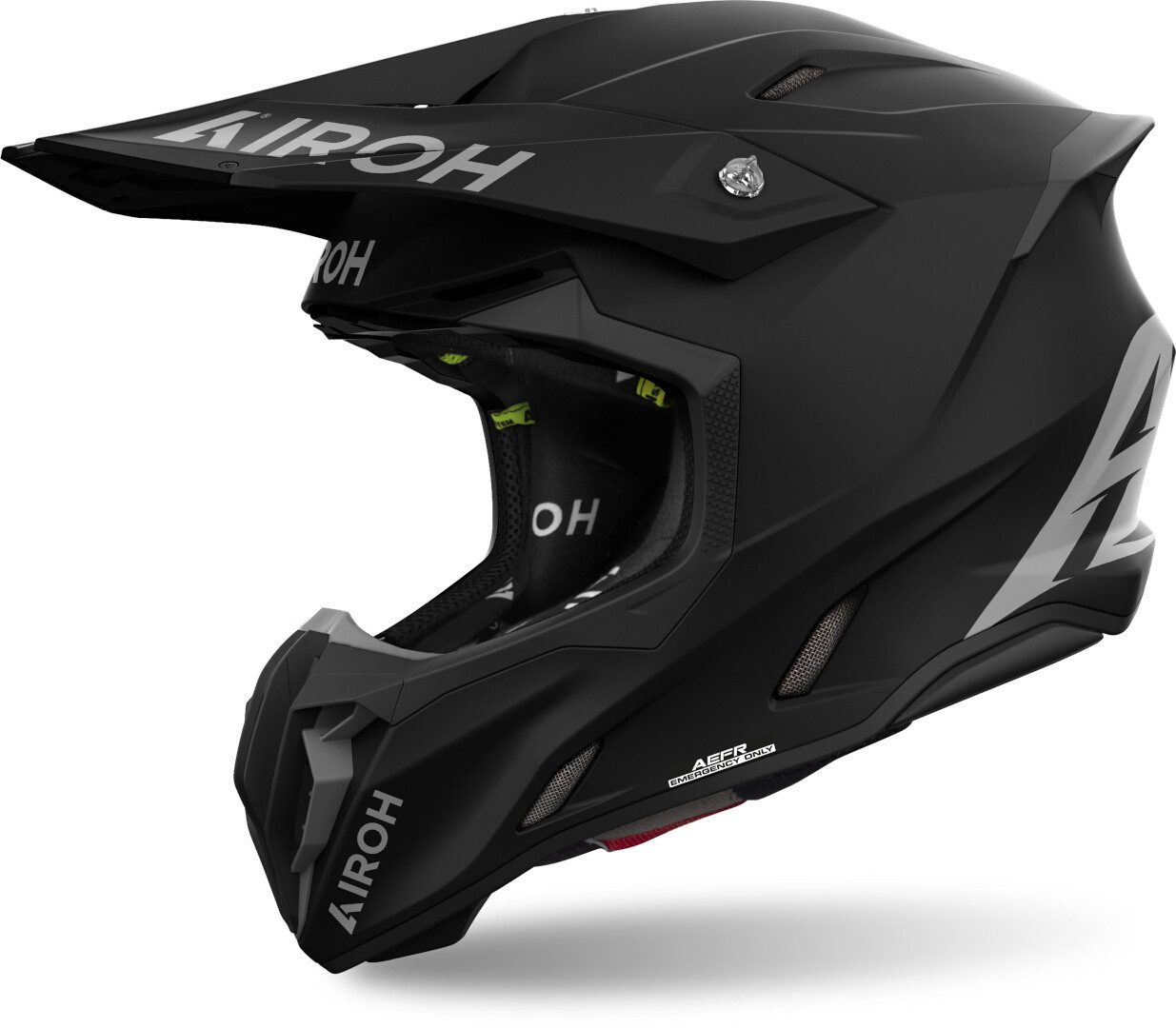 Airoh Motocrosshelm Twist 3 Solid Motocross Helm, vorbereitet für Kommunikationssystem,Notfallsystem-Polsterung (EQ