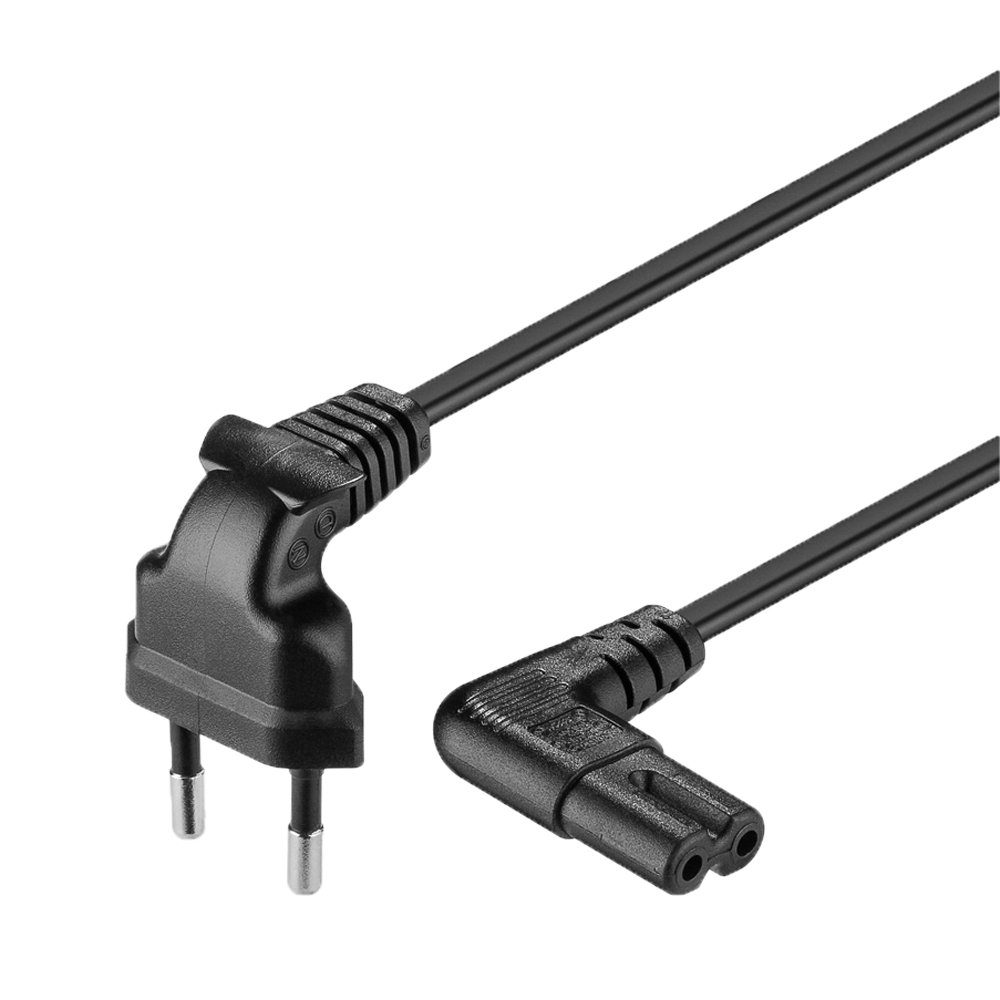 shortix Netzkabel (gew. Euro-Flachstecker auf gew. Euro-8-Buchse). 30/75cm. Netzkabel, Flachstecker, Typ CEE 7/16, Typ C (Eurostecker), Euro-8-Buchse, Typ C7 (75 cm), kurz