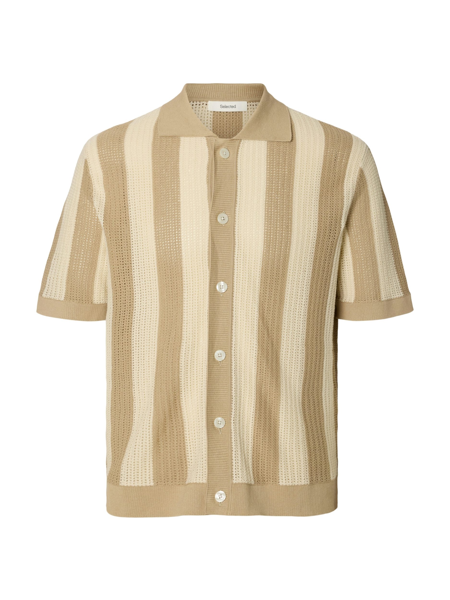 SELECTED HOMME Strickjacke SLHSHANE SS OPEN STRUC POLO CARDIGA