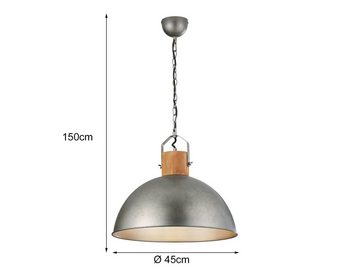 meineWunschleuchte LED Pendelleuchte, Dimmfunktion, LED wechselbar, Warmweiß, Fabrik-lampe hängend über Esstisch Industrie-design Industrial, Ø45cm