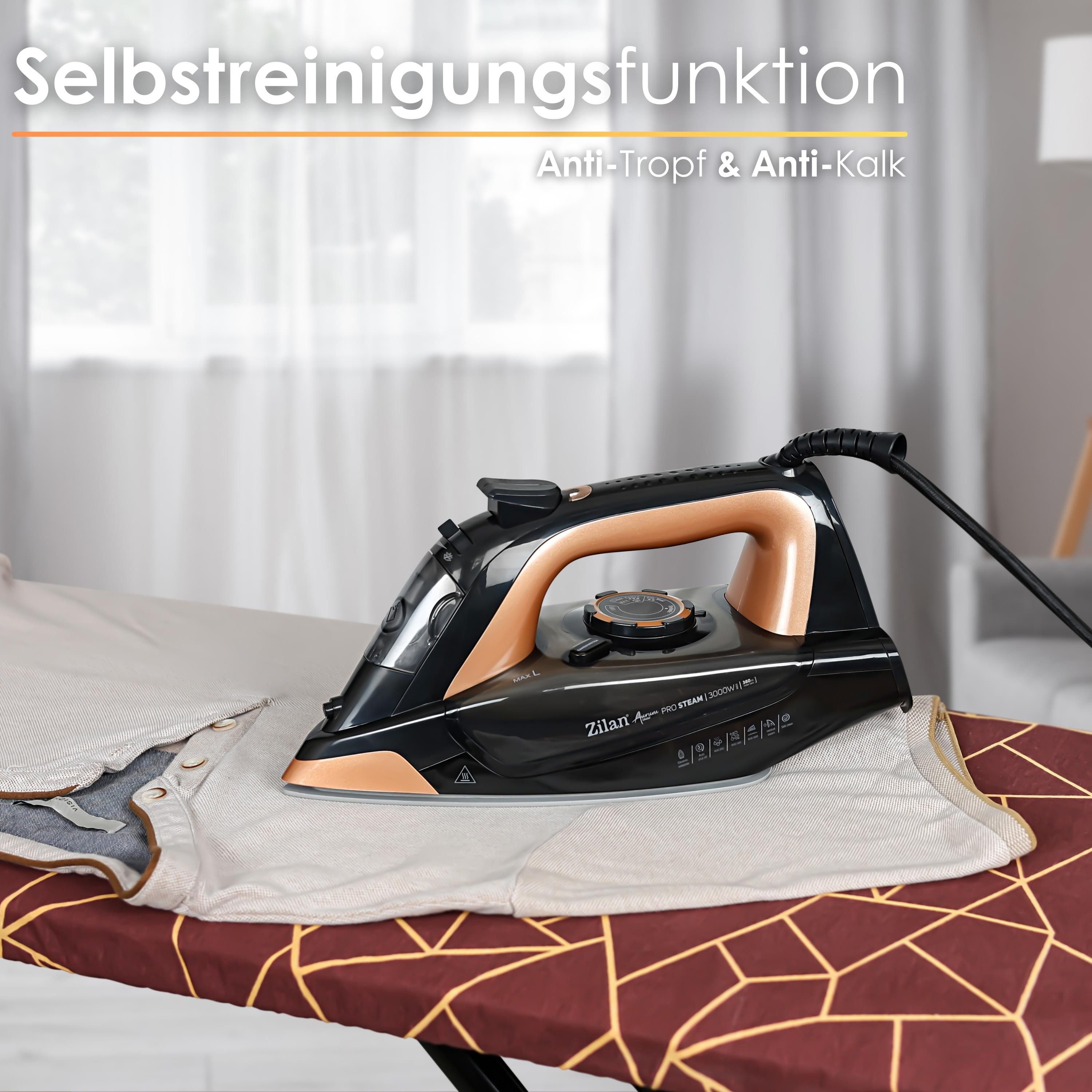 Zilan Dampfbügeleisen ZLN-4247, 3000 W, Keramikbeschichtung,Selbstreinigungsfunktion,Automatische Abschaltung