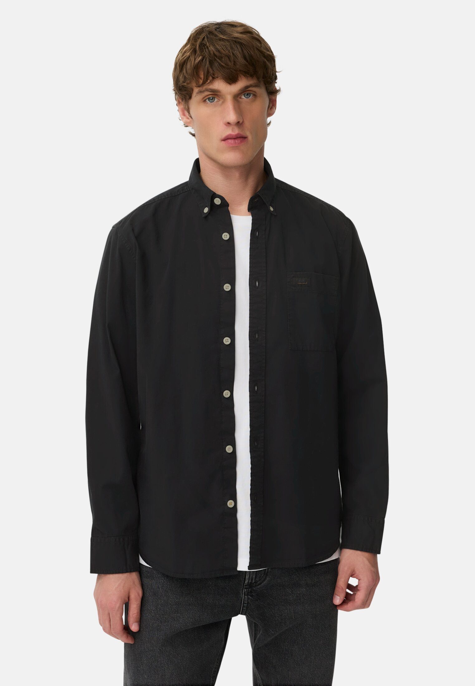 Longsleeve mit Button-Down Kragen Langarm Button-Down