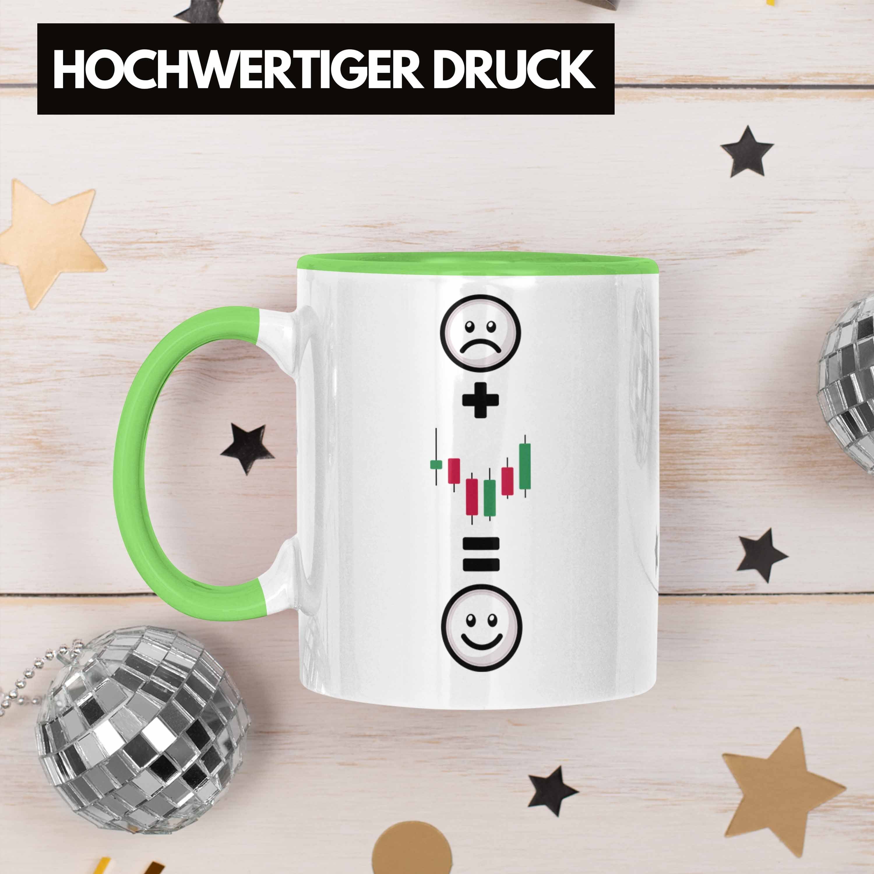 Börse Tasse für Daytrader Trendation Aktien Trading Grün Geschenk Geschenkidee Tasse Lustige