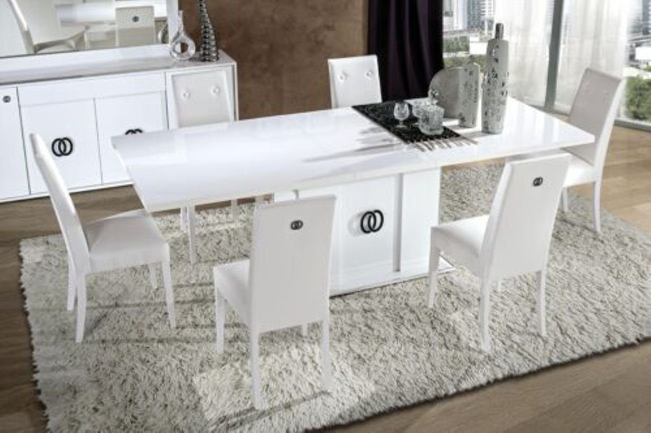 JVmoebel Esszimmer-Set, Stuhl Modern Esszimmer Designer Garnitur Tische Gruppe Set Luxus 7tlg Esstisch