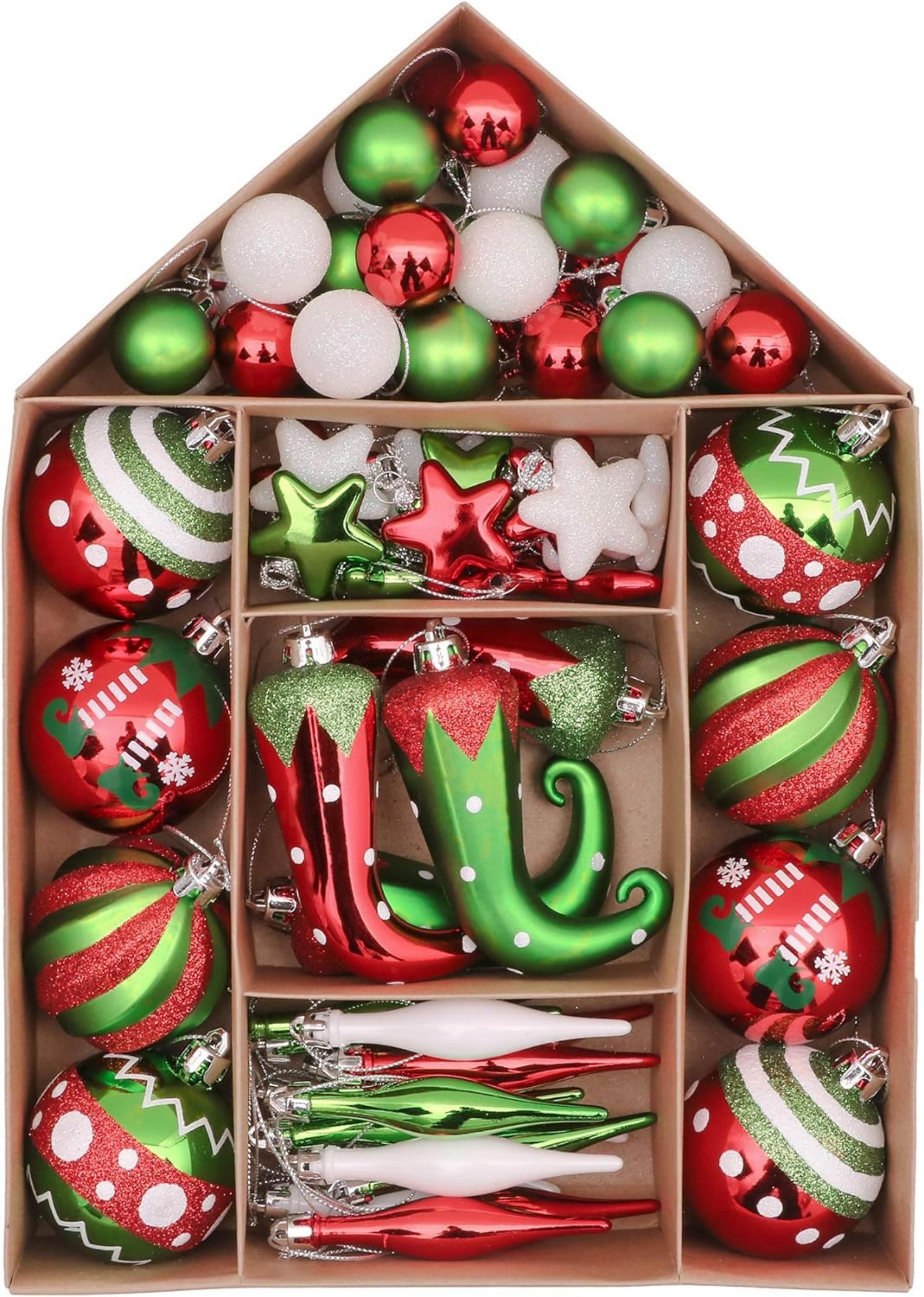 Coonoor Weihnachtsbaumkugel Kunststoff Christbaumkugeln Weihnachtsdeko Weihnachtsbaum (70 St)