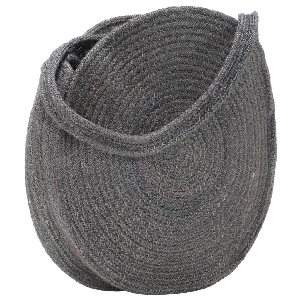 vidaXL Handtasche Runde Schultertasche Dunkelgrau Handgefertigt Jute