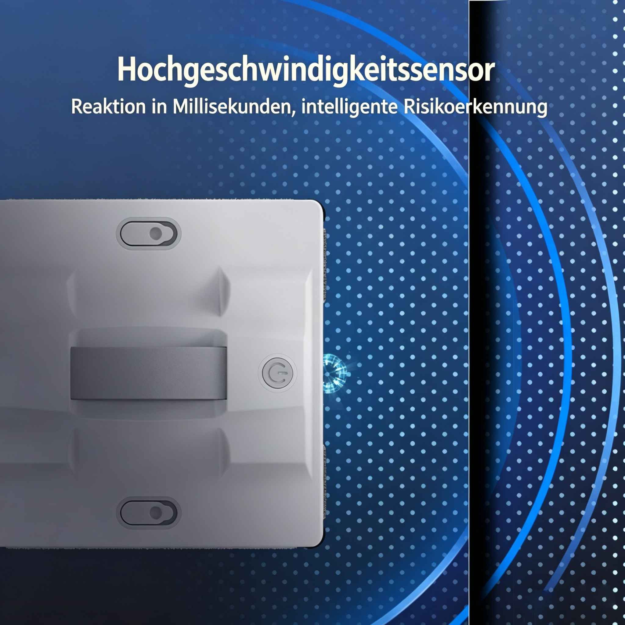 BBG Fensterputzroboter Automatischer Glasreiniger mit Sprühfunktion,6 Düsen,5600Pa Saugkraft, (automatische Rückkehr zum Startpunkt, App & Fernbedienung) intelligente Routenplanung, Sicherheitsseil