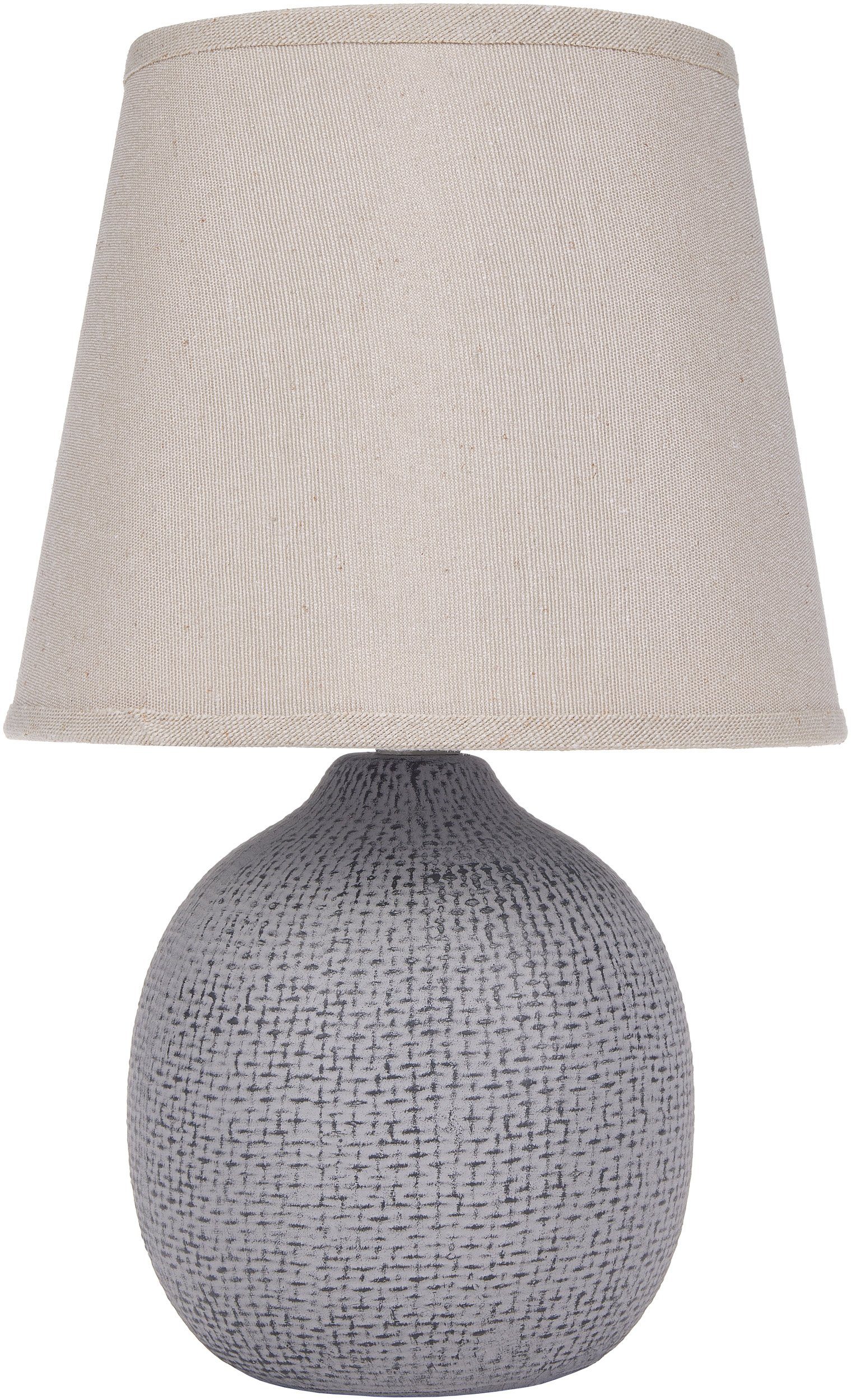 BRUBAKER Tischleuchte Designer Nachttischlampe - Tischlampe Grau - 1x oder günstig online kaufen