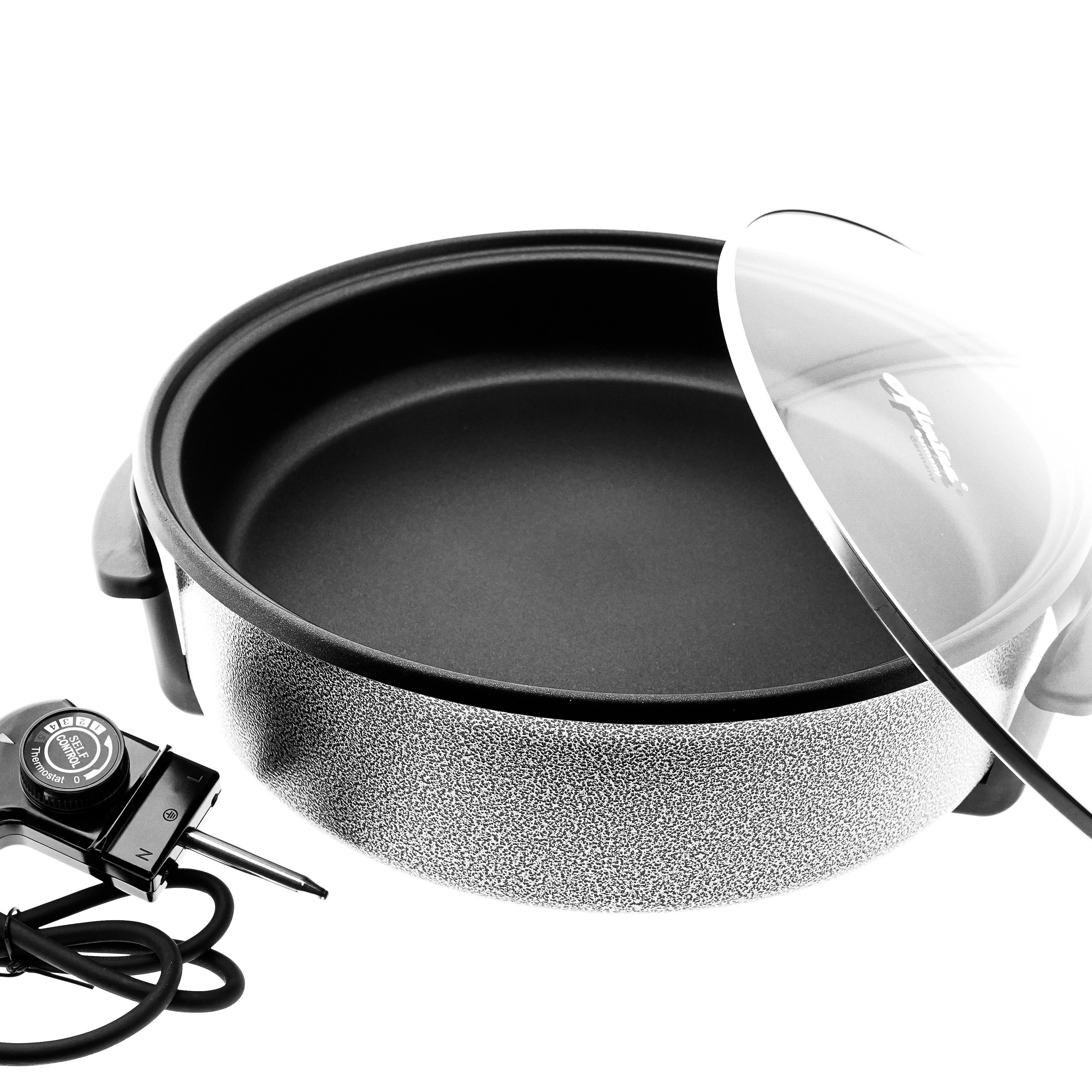 Almina Elektrische Pizzapfanne Elektrische Multifunktionspfanne Pizzapfanne Antihaftbeschichtet