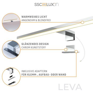 SSC-LUXon LED Bilderleuchte LEVA 3-in-1 Design Bad Spiegelleuchte 50cm LED warmweiss 9W 230V IP44, Warmweiß