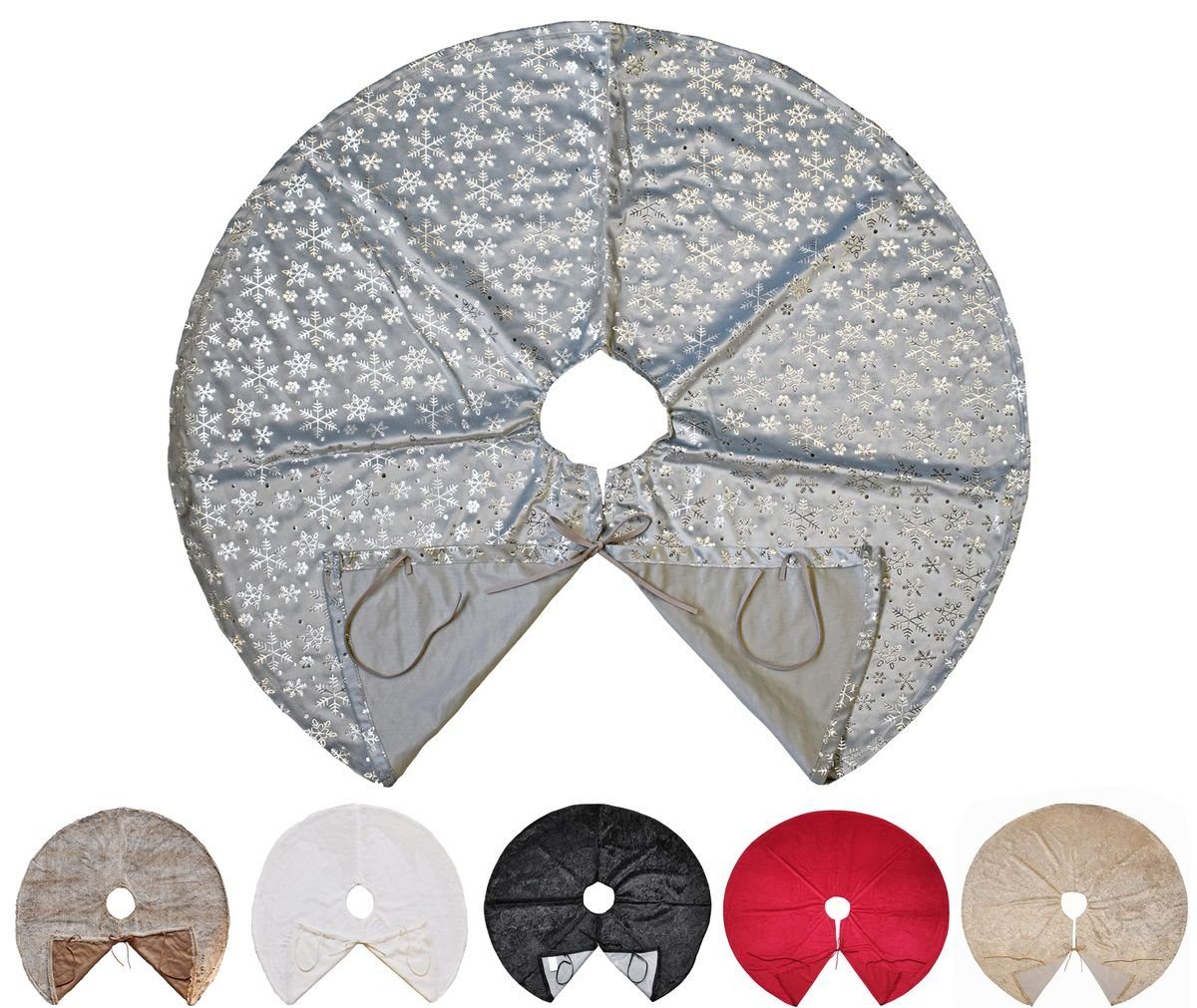 JACK Weihnachtsbaumdecke Kuschlige Christbaumdecke Rund Ø 120cm Weihnachtsbaumdecke Tannenbaum, Weihnachtsbaum Decke Unterlage Baumteppich Tannenbaumdecke