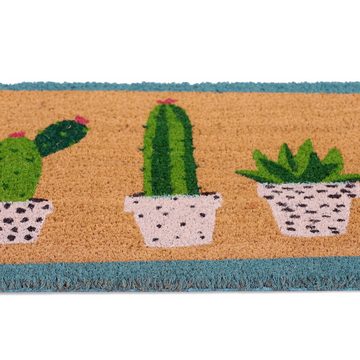 Fußmatte Kokos Fußmatte Kaktus, relaxdays, Höhe: 15 mm