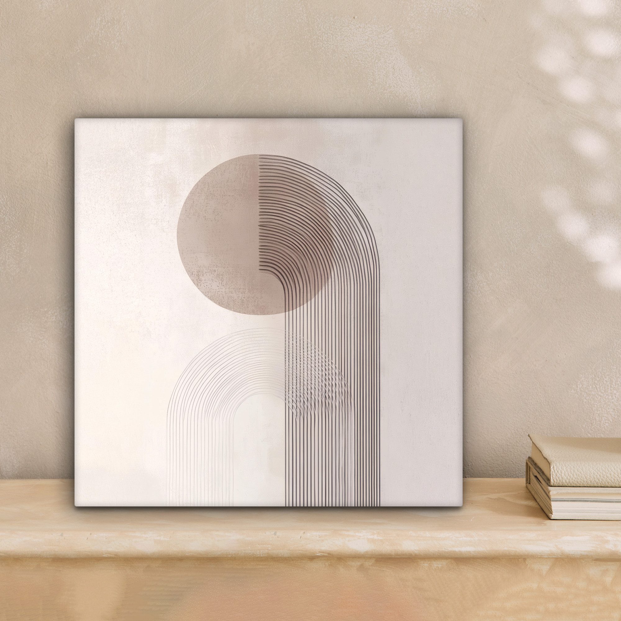 OneMillionCanvasses® Leinwandbild Minimalistisch - Kreis - Hellgrau, Fotodr günstig online kaufen