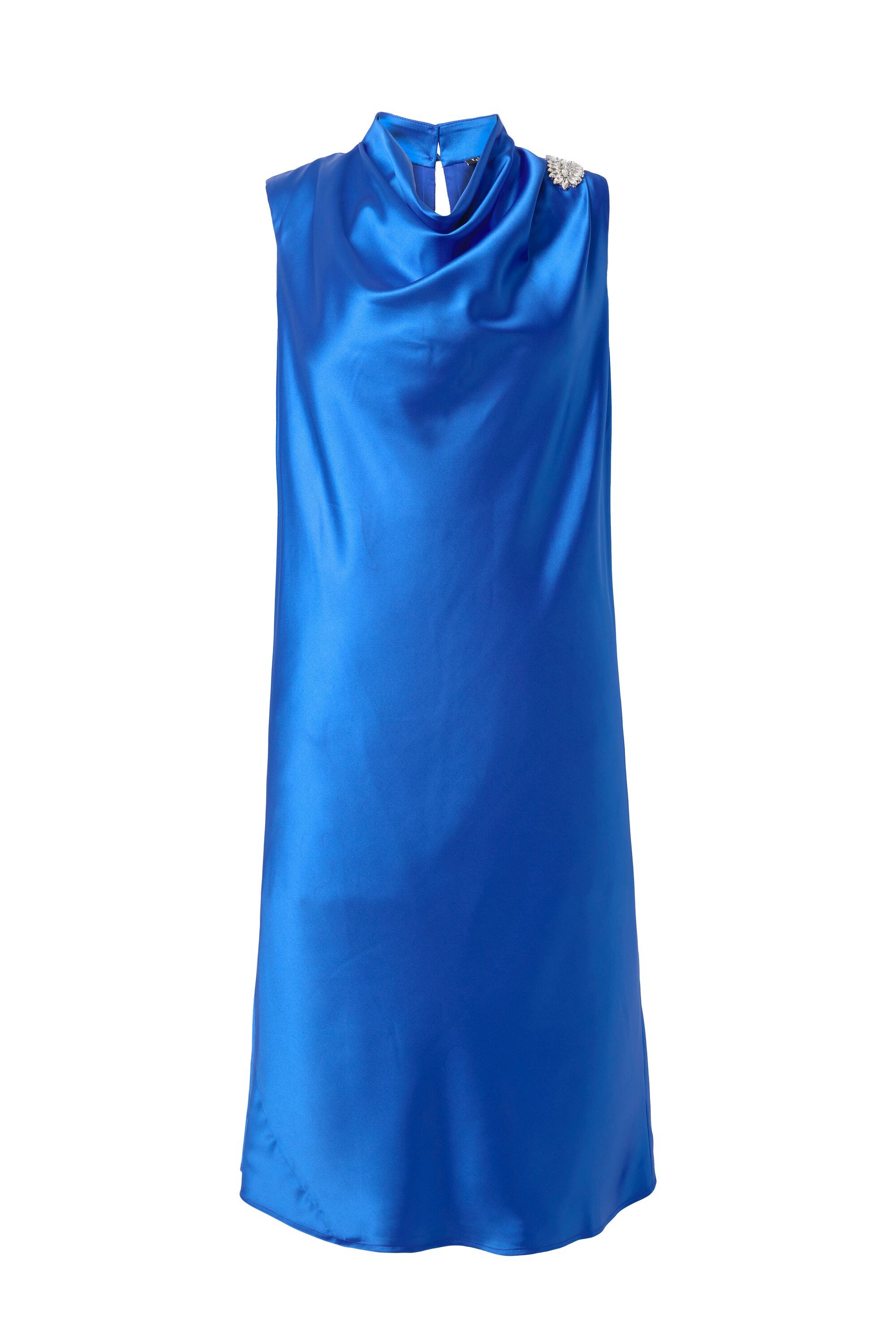 Ulla Popken Cocktailkleid Satin-Midikleid Ziersteine Stehkragen ärmellos günstig online kaufen