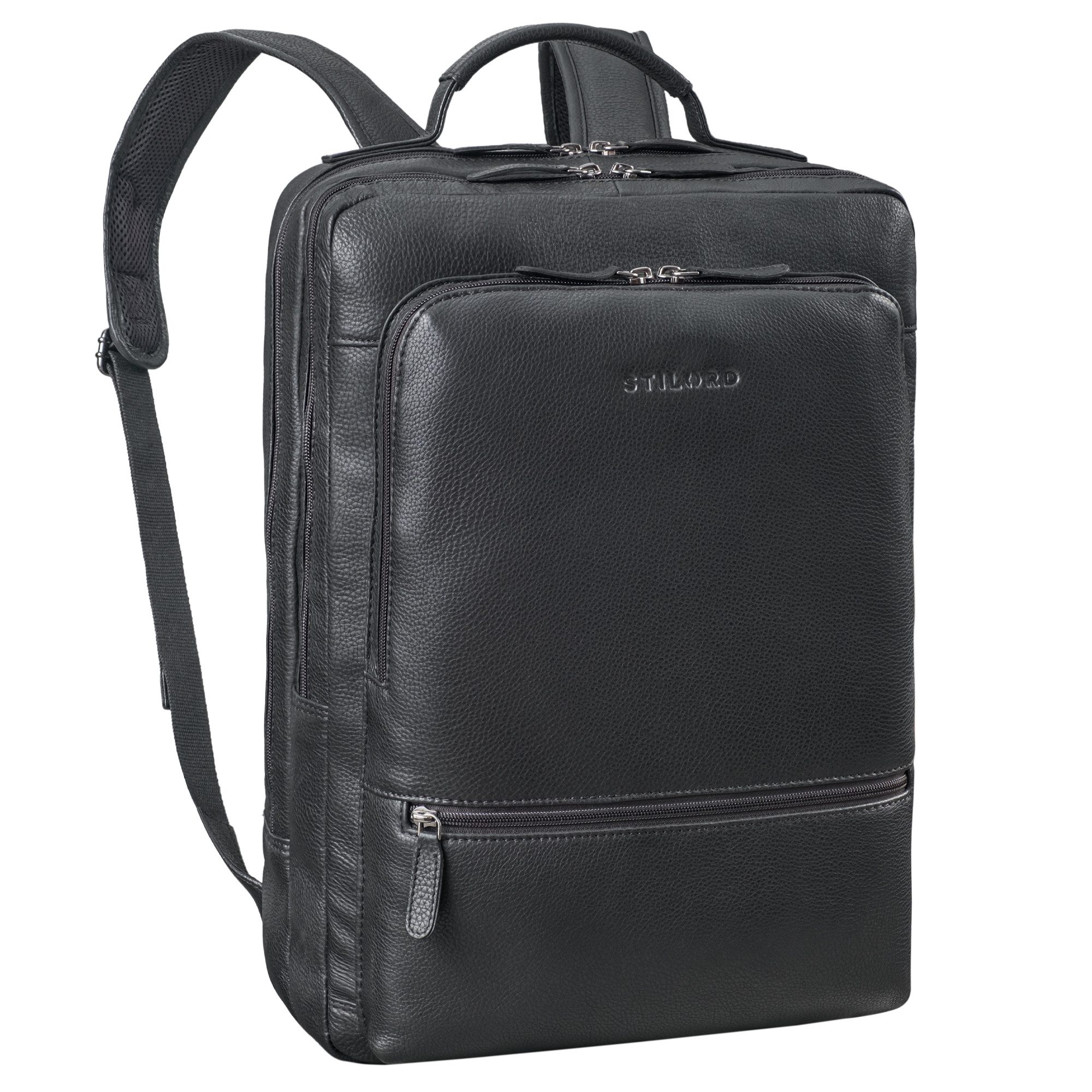 STILORD Notebookrucksack "Christian" XL Business-Rucksack Herren & Damen Leder Laptop 15 - 17,3