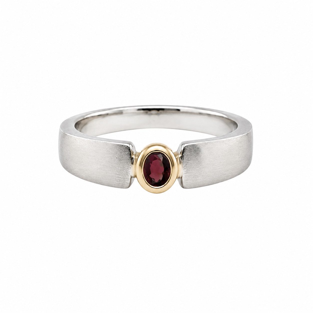 Sogni d'oro Solitärring mit pinkem Turmalin und vergoldetem Ringkopf, Silber 925