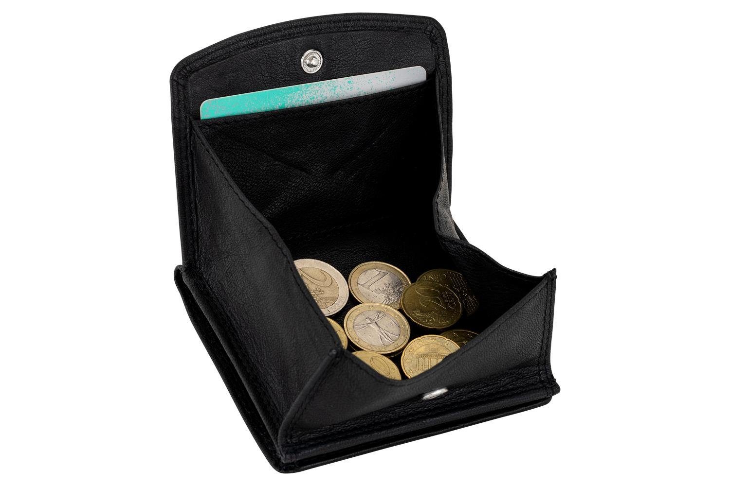 weit Kleingeldfach Münzen, mit läßt öffnen weichem CA$H Schachtel Leder Schüttelfach sich aus Wiener Geldbörse für