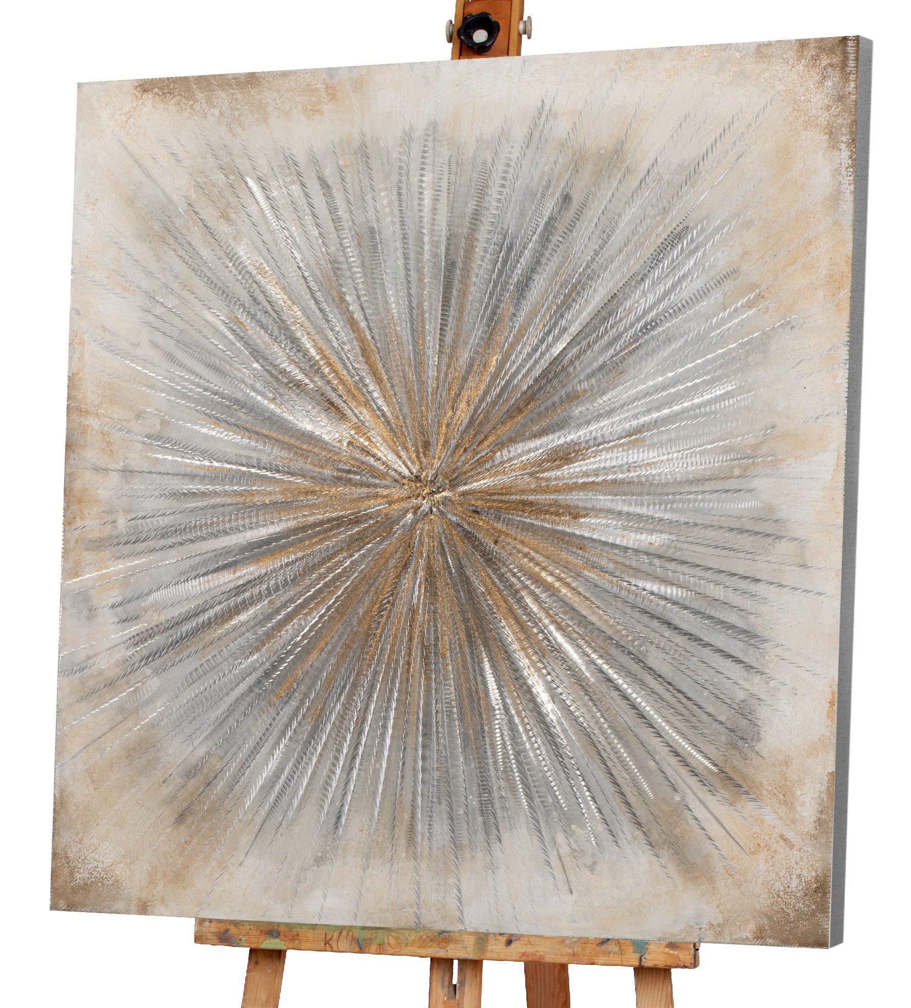 ArtUniverse Gemälde Sonne in Gold und Silber 100x100 cm, .