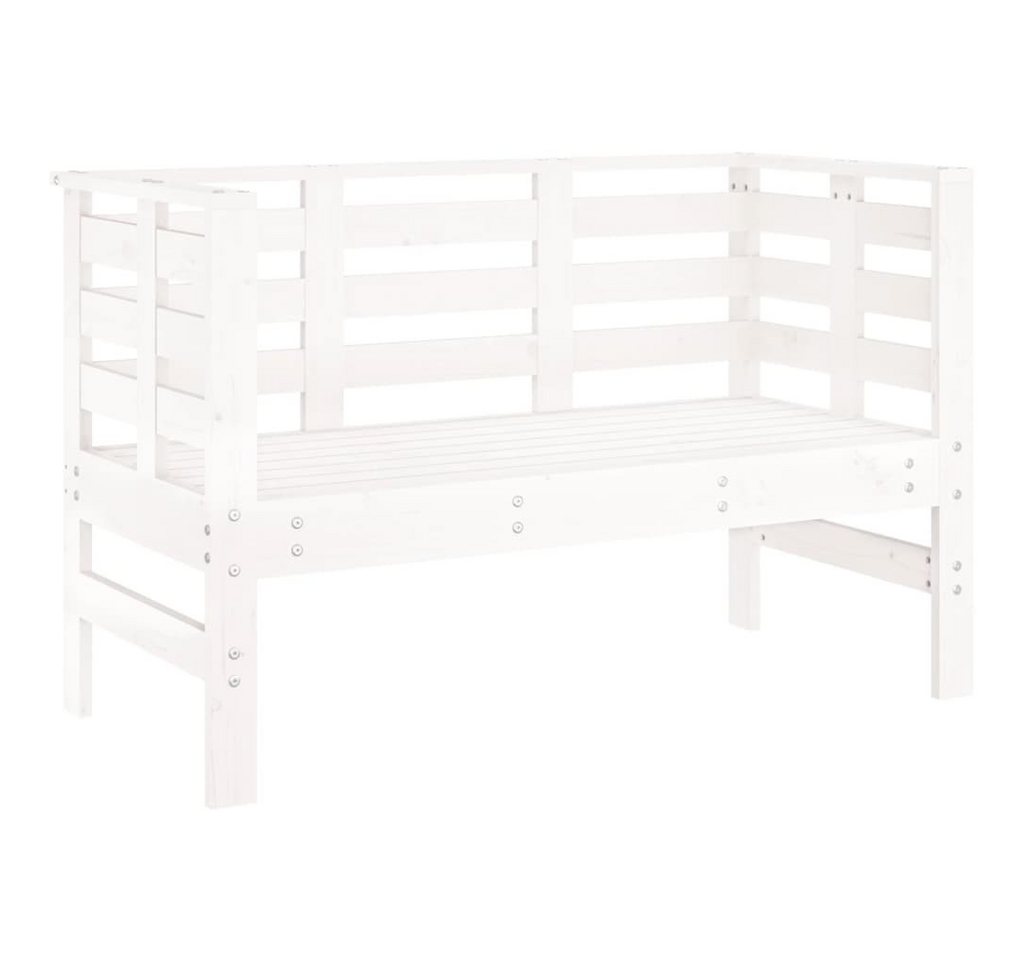 vidaXL Gartenbank Gartenbank Weiß 111,5x53x71 cm Massivholz Kiefer (1-St)