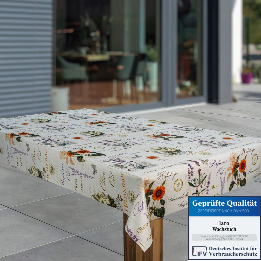 laro Tischdecke Wachstuch-Tischdecken Abwaschbar Lavendel Sonnenblumen rech günstig online kaufen