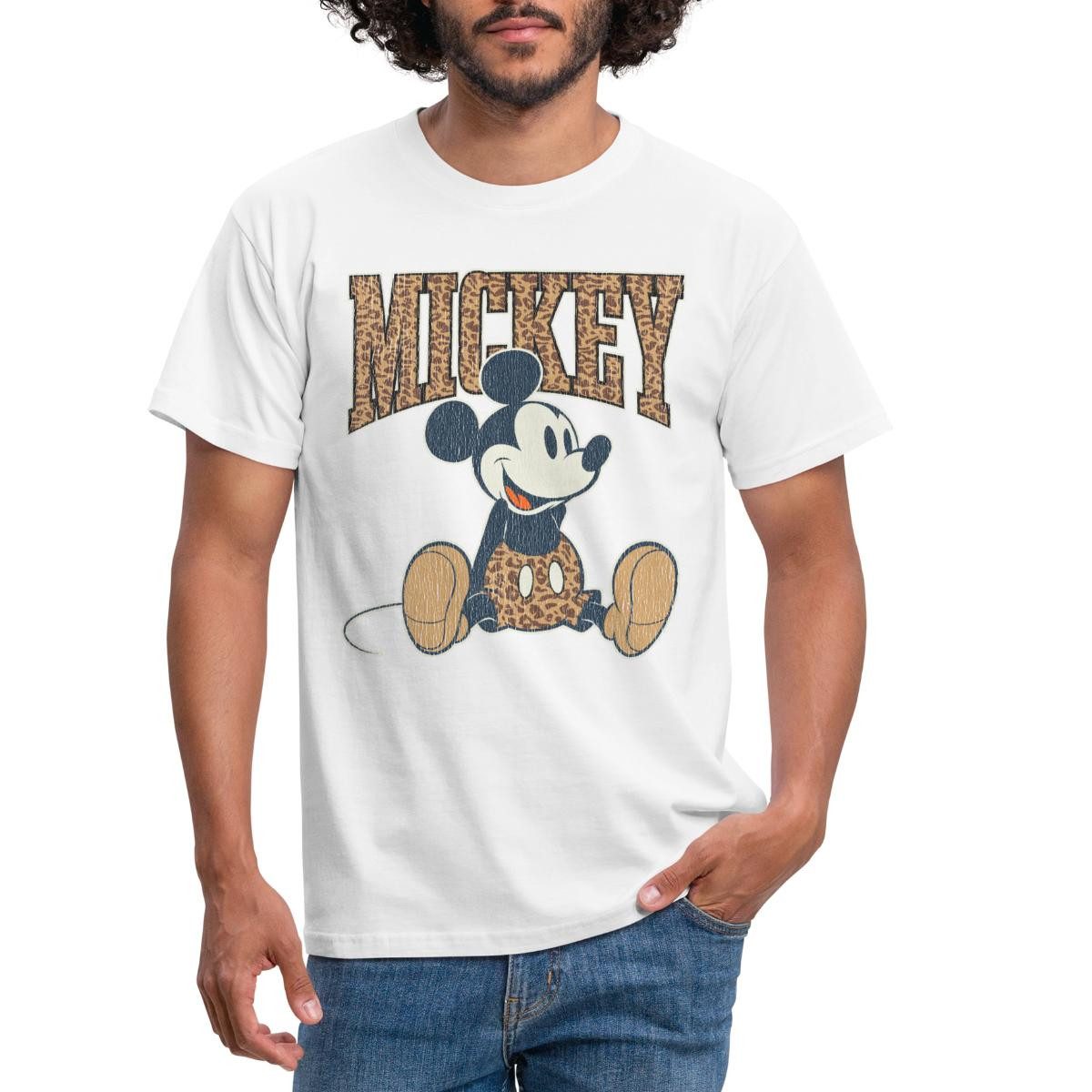 Spreadshirt T-Shirt Mickey & Minnie Mickey Mouse Im Leo Look Männer T-Shirt günstig online kaufen