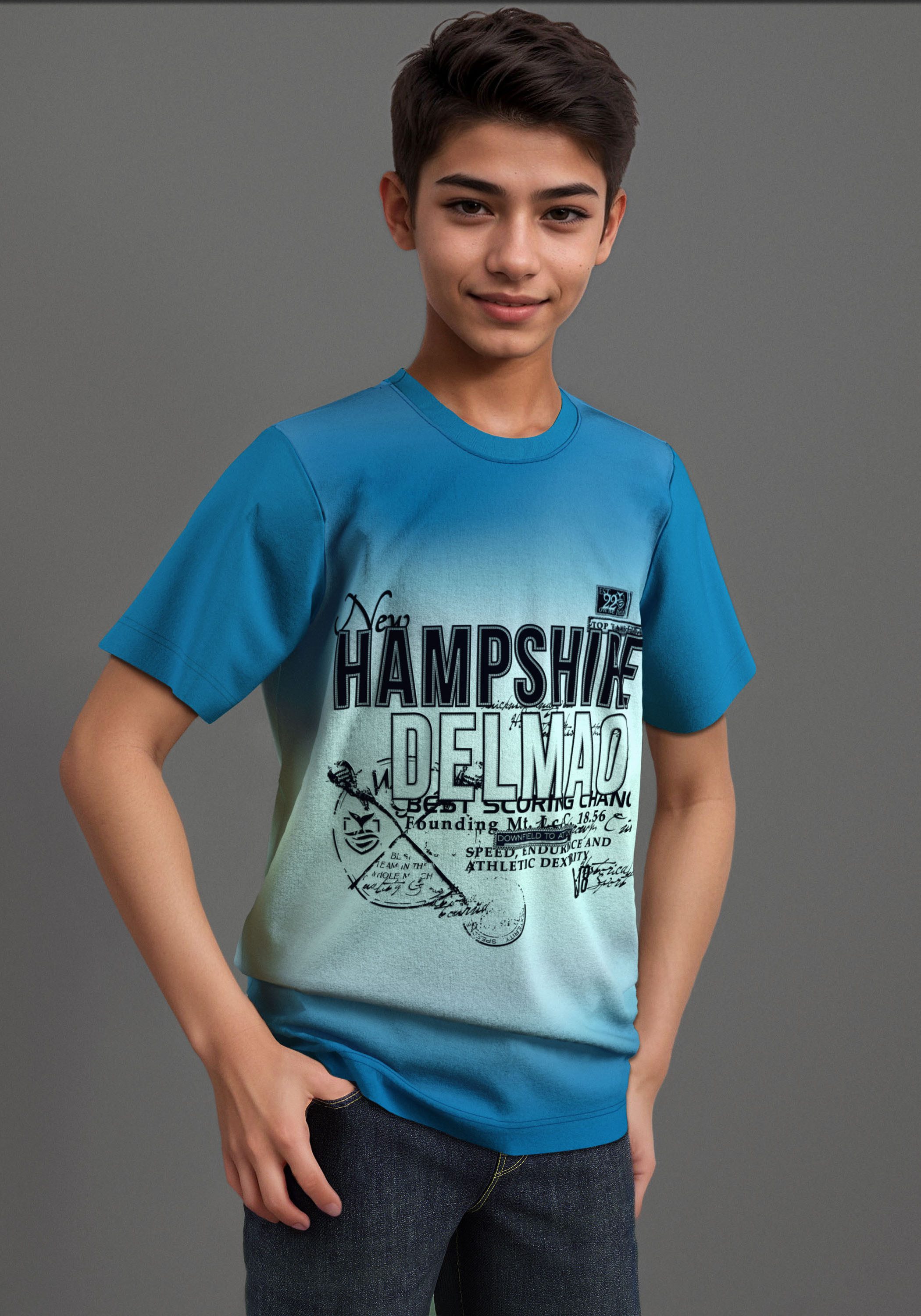 DELMAO T-Shirt Farbverlaufshirt, Batik-Optik, jedes Shirt günstig online kaufen