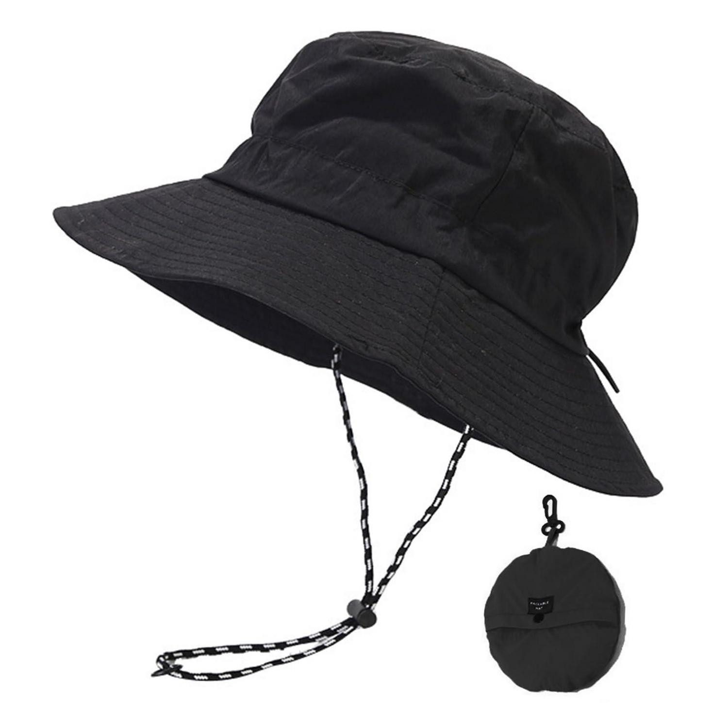 LuxusKollektion Sonnenhut Sonnenhut Damen Fischerhut faltbar regenfest Sonnenschutz Schwarz