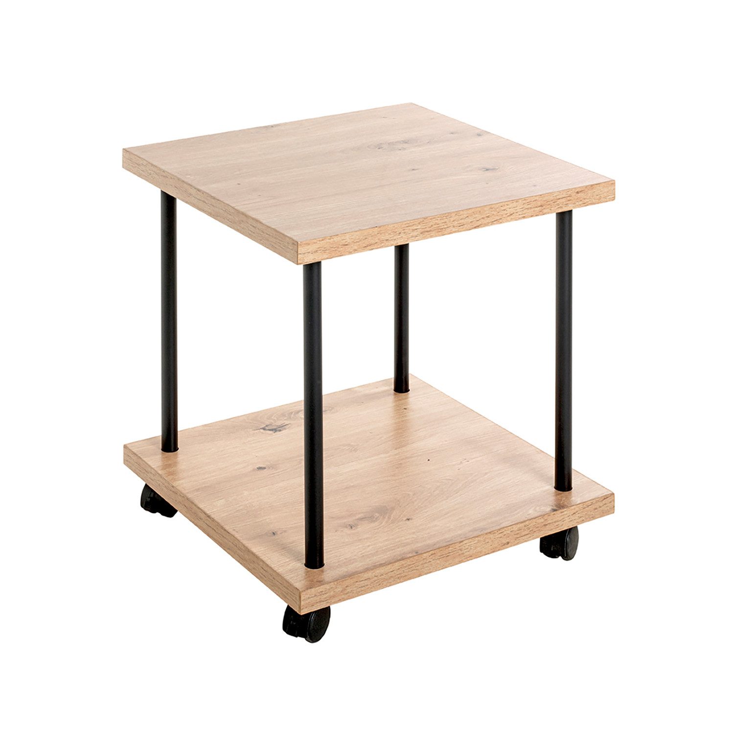 Beistelltisch Beistelltisch Eiche schwarz - Sofatisch MDF - B 40 x H 45 x T 40 cm