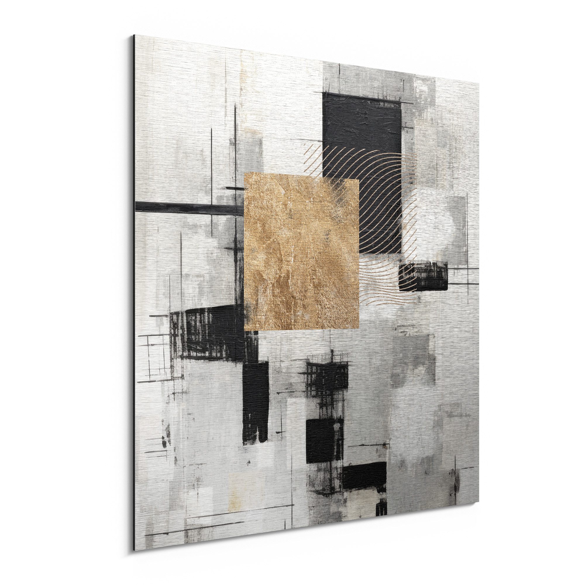 DEQORI Metallbild 'Schimmernde Ordnung', Alu Dibond Bild Aluminium Aluverbundplatte Design Wandbild Aludibond