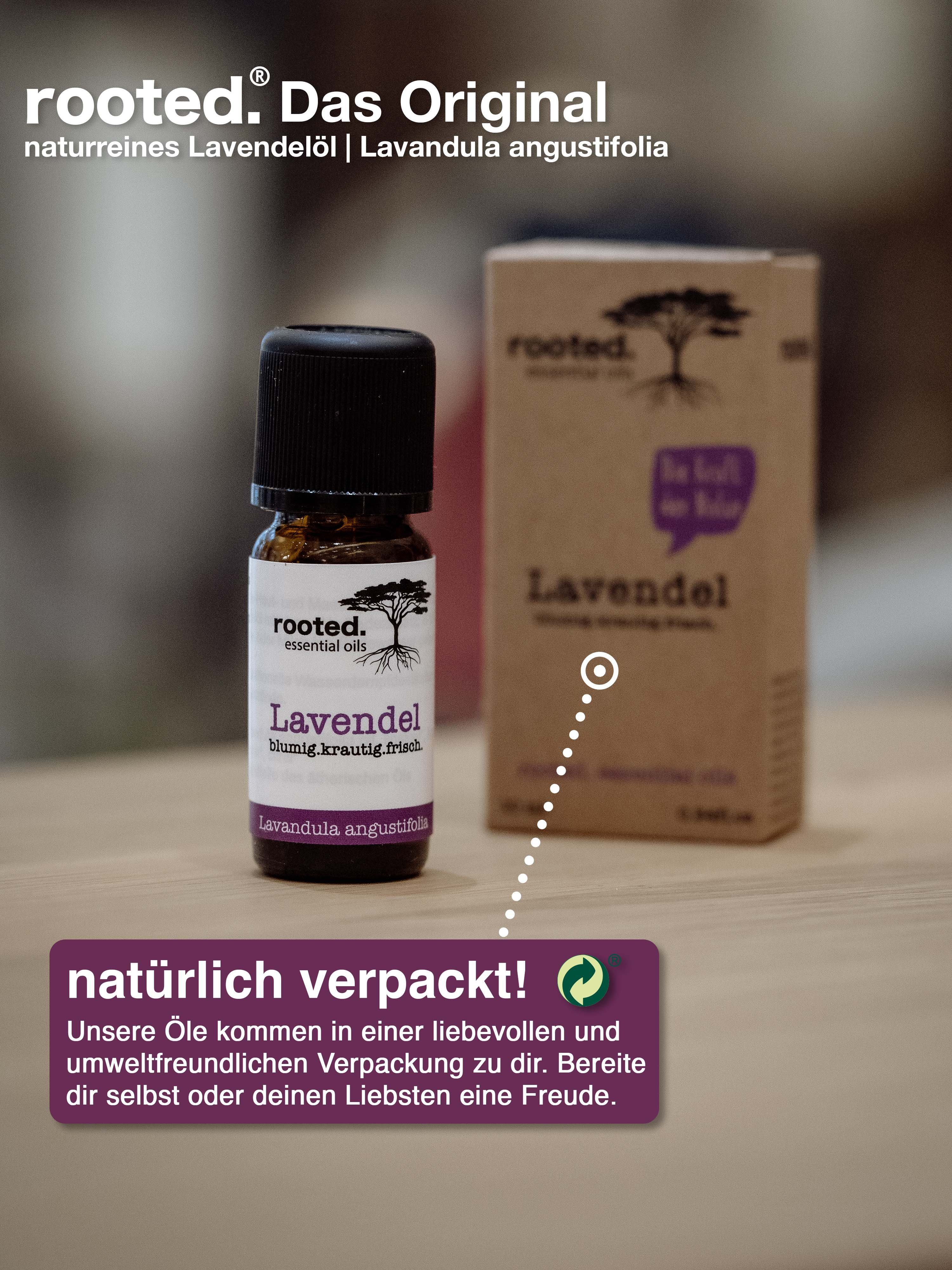 rooted.®, ätherisches Lavendelöl, rooted. 10ml Lavandula Körperöl angustifolia