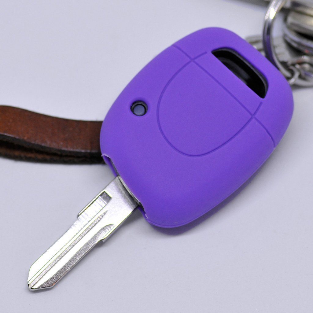 mt-key Schlüsseltasche Autoschlüssel Softcase Silikon Schutzhülle Pink, für Renault  Clio Twingo Kangoo 1 Tasten Funk Fernbedienung