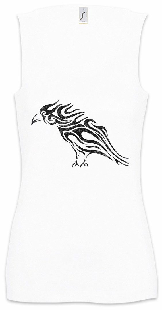 Urban Backwoods Tanktop Tribal Raven Ärmelloses Damen T-Shirt Raben Kelten Tattoo Knoten Cross Runen Celts Religion
