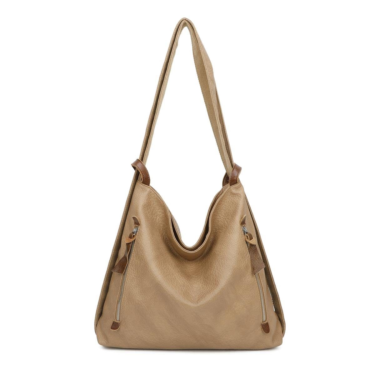 ITALYSHOP24 Schultertasche Damen Rucksack Handtasche Schultertasche, leicht günstig online kaufen